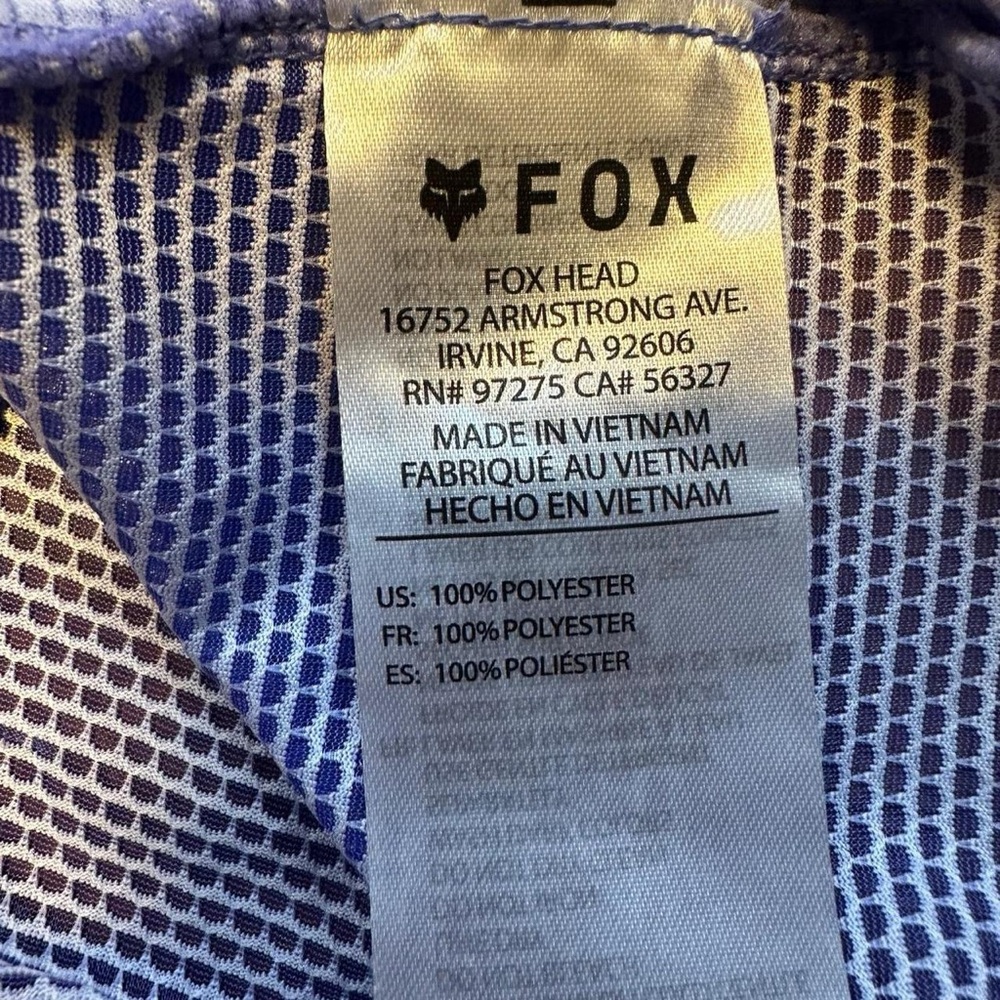 Fox Racing Men’s Blue and Purple Motocross Long Sleeve Shirt Size 2XL - Picture 3 of 6